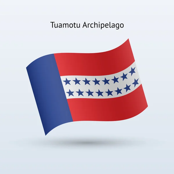 Tuamotu Archipelago flag waving form. — Stock Vector