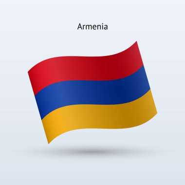 Ermenistan bayrağı sallayarak formu. vektör çizim.