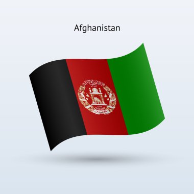 Afganistan bayrağı sallayarak formu. vektör çizim.