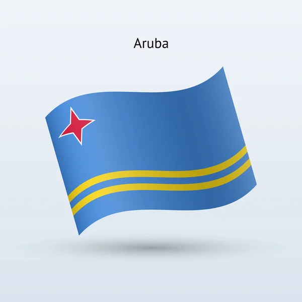 Forma de acenar bandeira de Aruba. Ilustração vetorial . — Vetor de Stock
