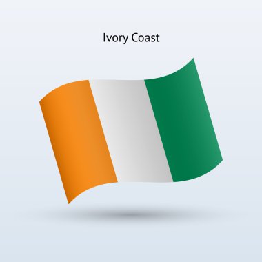Fildişi Sahili bayrağı sallayarak formu. vektör çizim.