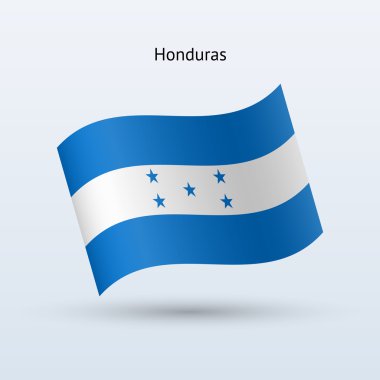 Honduras bayrağı sallayarak formu. vektör çizim.