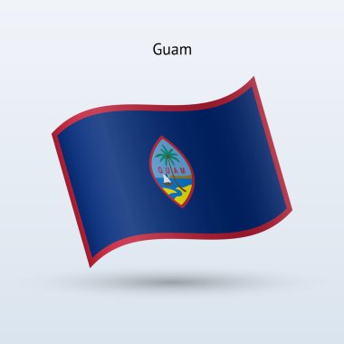 Guam bayrak sallayarak formu. vektör çizim.