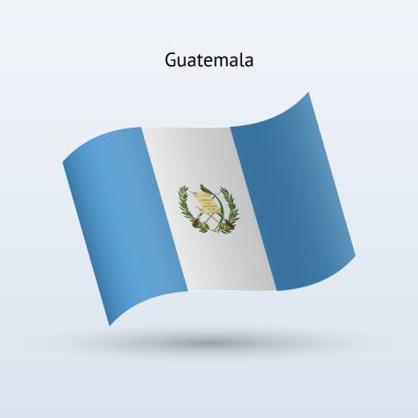 Guatemala bayrağı sallayarak formu. vektör çizim.