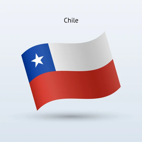 Forma de ondear bandera de Chile. Ilustración vectorial . — Vector de stock