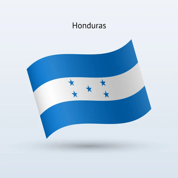 Honduras flag waving form. Vector illustration. — Stock Vector