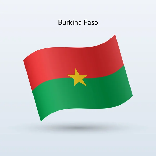 Burkina Faso flag waving form. — Stock Vector