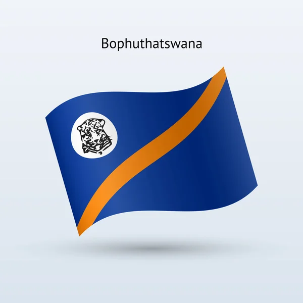Bophuthatswana bandiera sventola forma . — Vettoriale Stock