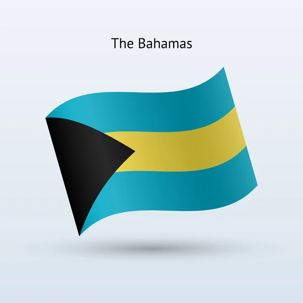 Bahamas flag waving form. Vector illustration. — Stock Vector