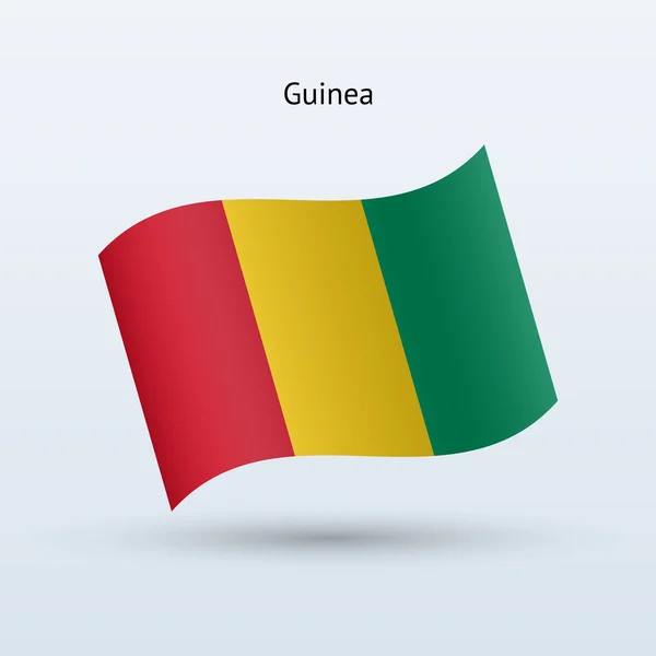 Bandera de Guinea ondeando forma. Ilustración vectorial . — Archivo Imágenes Vectoriales