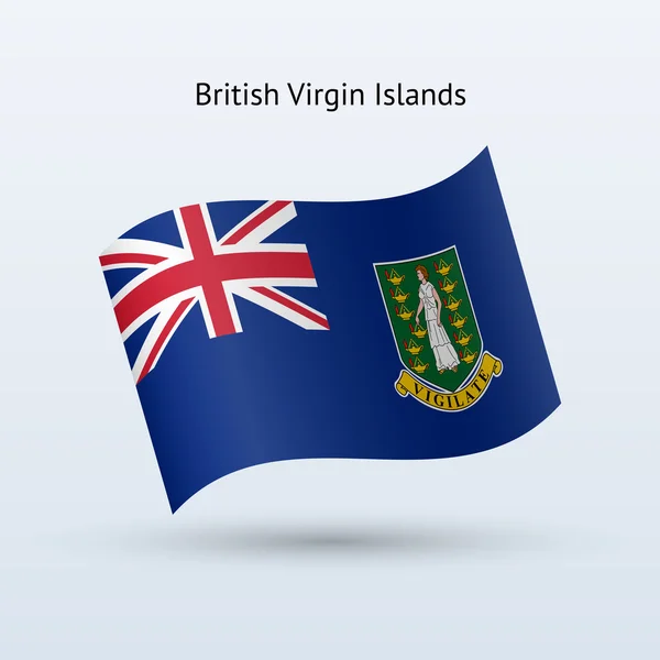 Isole Vergini britanniche bandiera sventola forma . — Vettoriale Stock