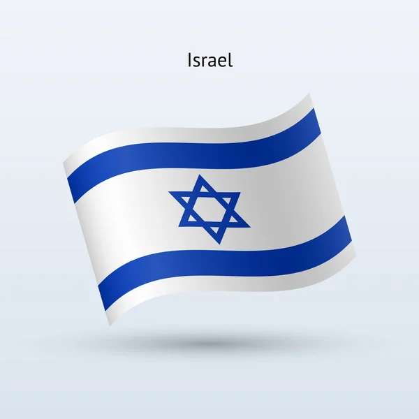 以色列国旗挥舞窗体。矢量插画. — 图库矢量图片