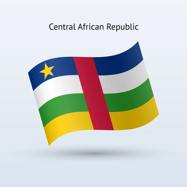 Central African Republic flag waving form. — Stock Vector