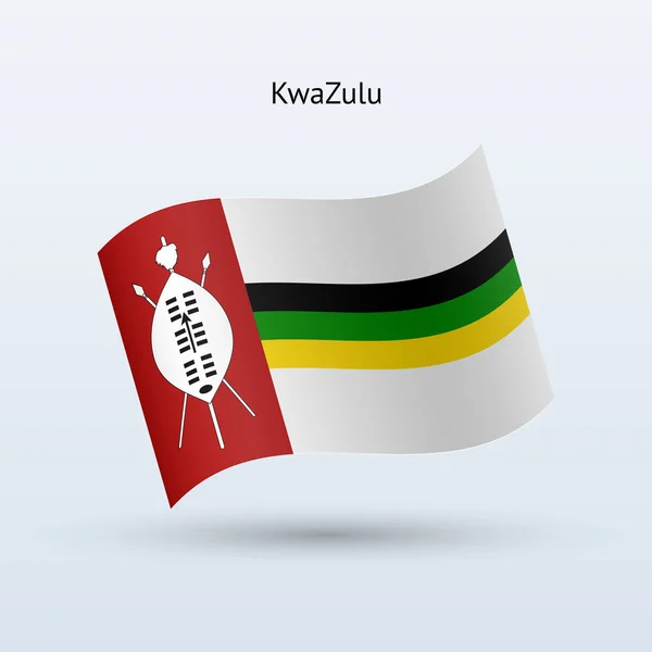 KwaZulu flag waving form. Vector illustration. — Stock Vector