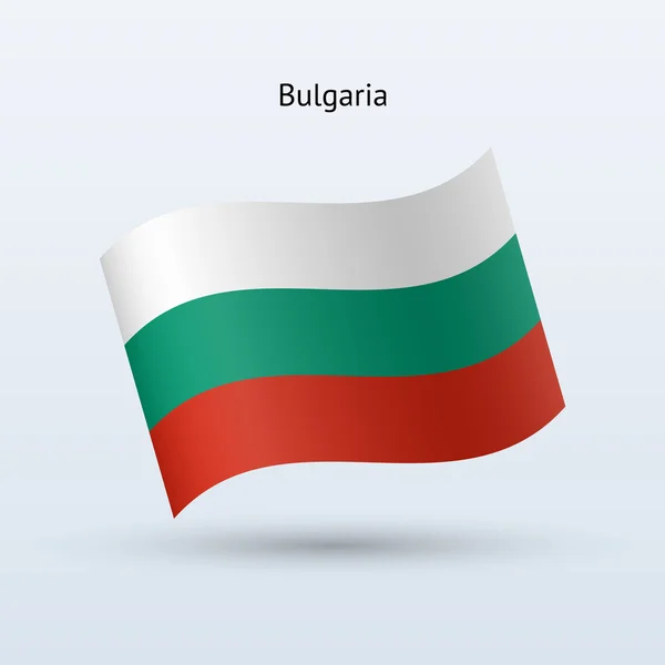 Bulgarien flagga vajande form. vektor illustration. — Stock vektor