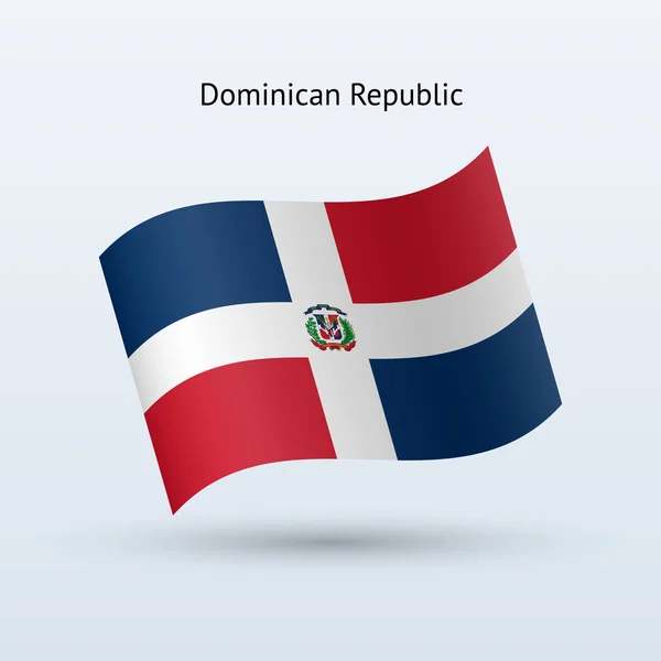 Dominican Republic flag waving form. — Stock Vector