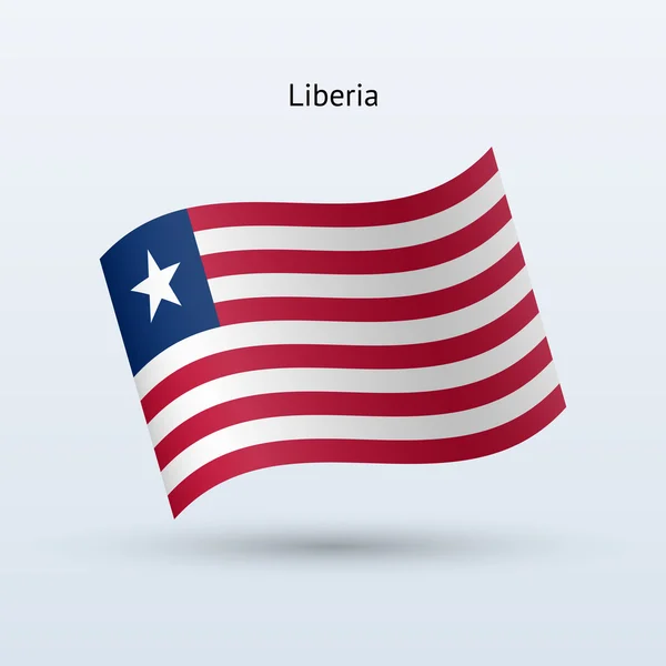 Bandiera Liberia sventola forma. Illustrazione vettoriale . — Vettoriale Stock