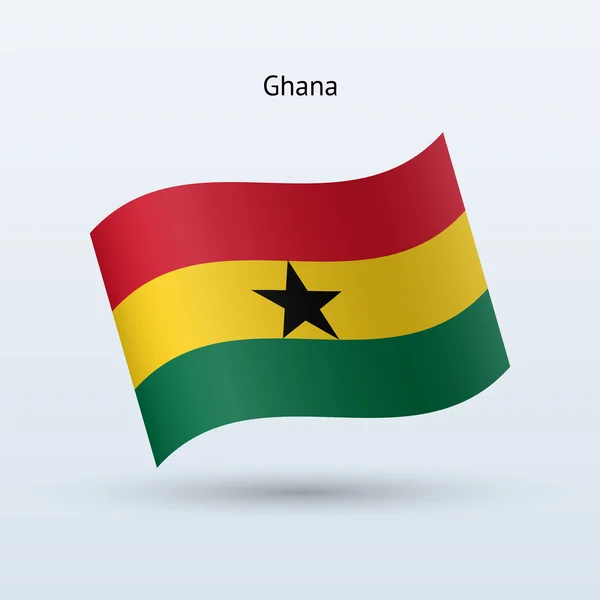 Ghana flagga vajande form. vektor illustration. — Stock vektor