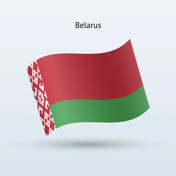 Belarus flag waving form. Vector illustration. — Stock Vector