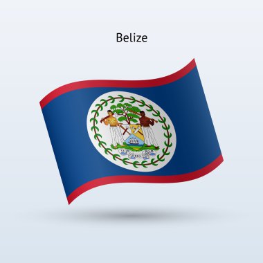 Belize bayrağı sallayarak formu. vektör çizim.