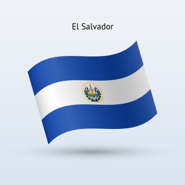 el salvador bayrak sallayarak formu. vektör çizim.