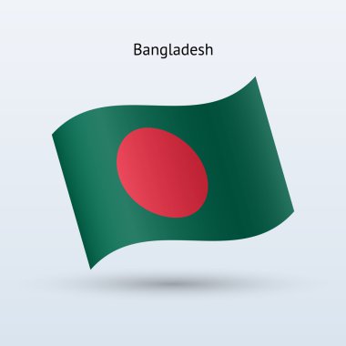 Bangladeş bayrağı sallayarak formu. vektör çizim.