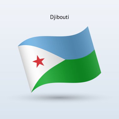 Cibuti bayrağı sallayarak formu. vektör çizim.