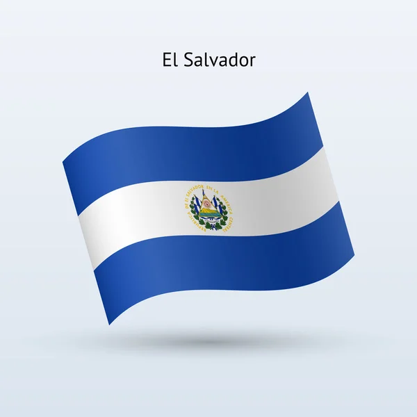 El Salvador flag waving form. Vector illustration. — Stock Vector