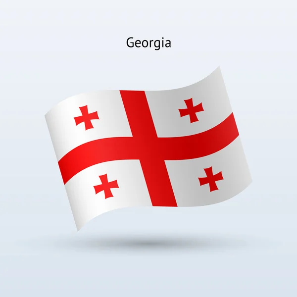 Georgia flag waving form. Vector illustration. — Stock Vector