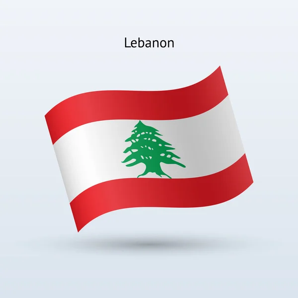 Libanon vlag zwaaien formulier. vectorillustratie. — Stockvector