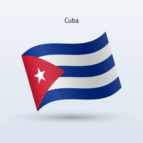 Forma de ondear bandera de Cuba. Ilustración vectorial . — Archivo Imágenes Vectoriales