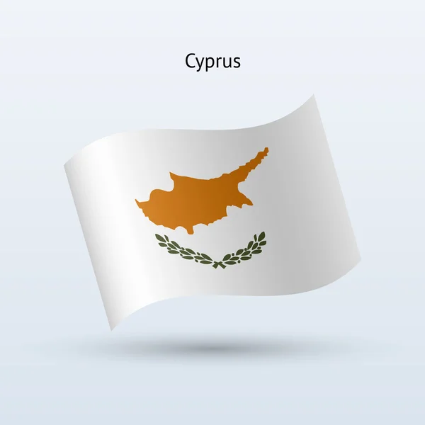 Cyprus flag waving form. Vector illustration. — Stock Vector