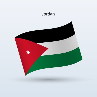Ürdün bayrağı sallayarak formu. vektör çizim.