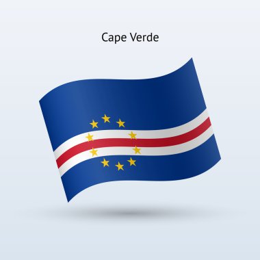 Cape verde bayrak sallayarak formu. vektör çizim.
