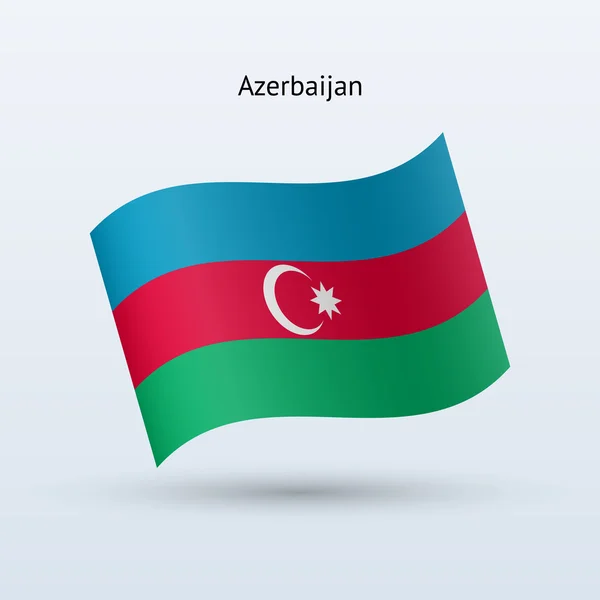 Bandeira do Azerbaijão a acenar. Ilustração vetorial . — Vetor de Stock