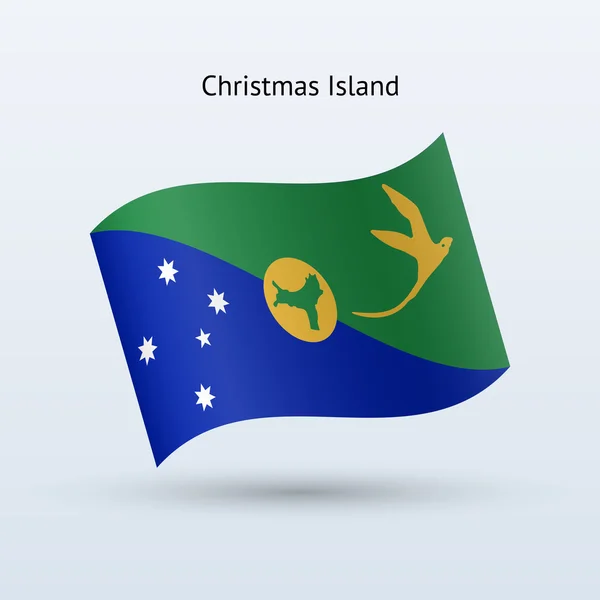 Isla de Navidad bandera ondeando forma . — Vector de stock