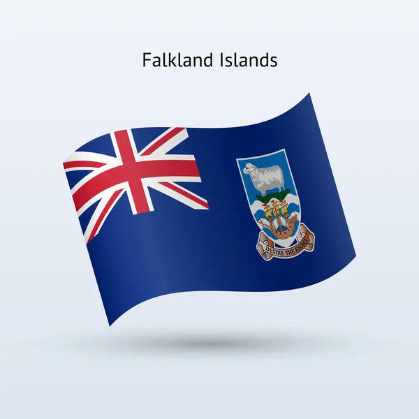 Falkland Islands flag waving form. — Stock Vector