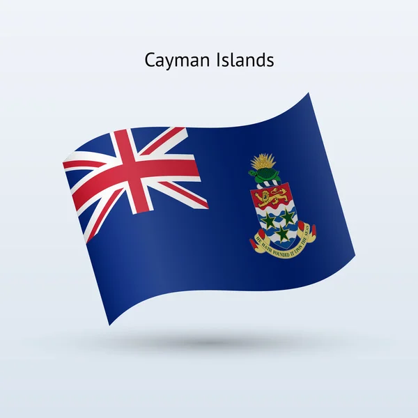 Isole Cayman bandiera sventola forma . — Vettoriale Stock