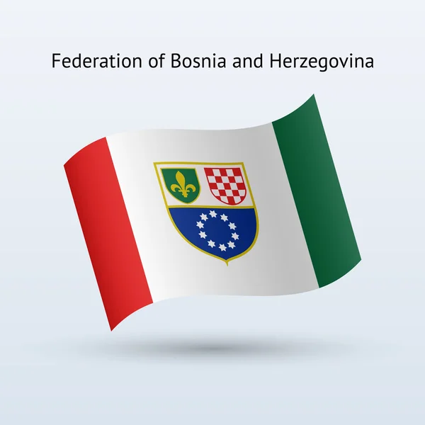 Federación de Bosnia y Herzegovina ondeando bandera . — Vector de stock