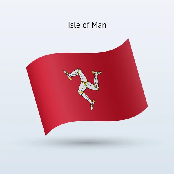 Isola di Man bandiera sventola forma. Illustrazione vettoriale . — Vettoriale Stock