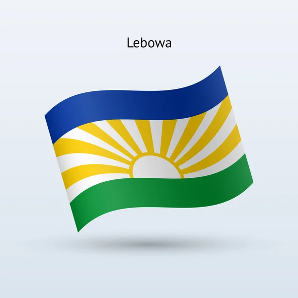 Lebowa flag waving form. Vector illustration. — Stock Vector