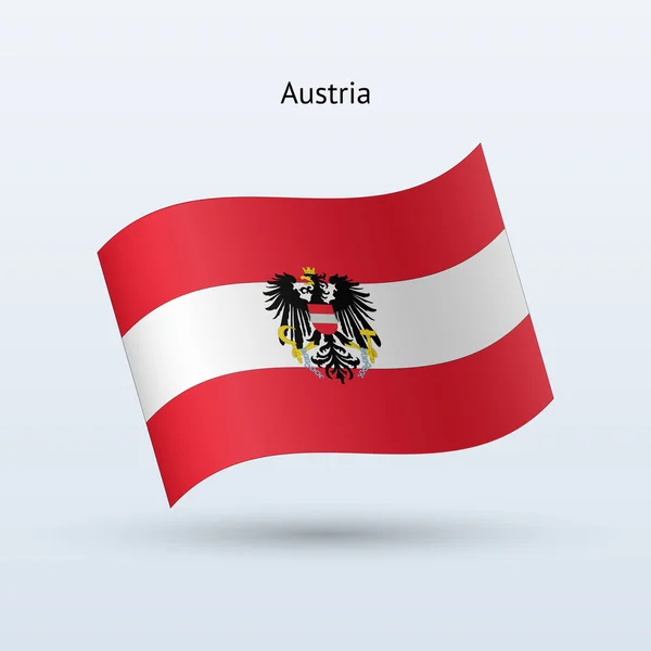 Austria flag waving form. Vector illustration. — Stock Vector