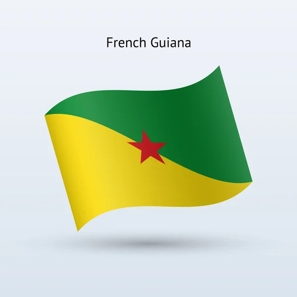 Fransız Guyanası bayrak sallayarak formu. — Stok Vektör