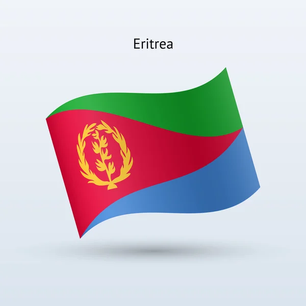 Forma de acenar bandeira da Eritreia. Ilustração vetorial . — Vetor de Stock