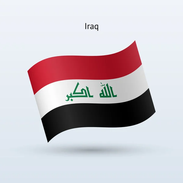 Irak bayrağı sallayarak formu. vektör çizim. — Stok Vektör