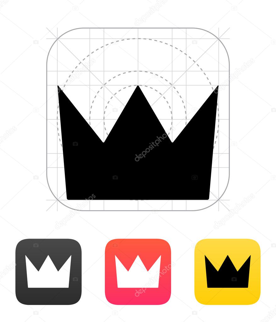 Crown King icons. Vector illustration.