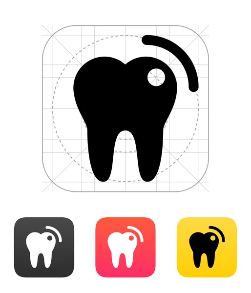 Tooth met cariës pictogram. — Stockvector