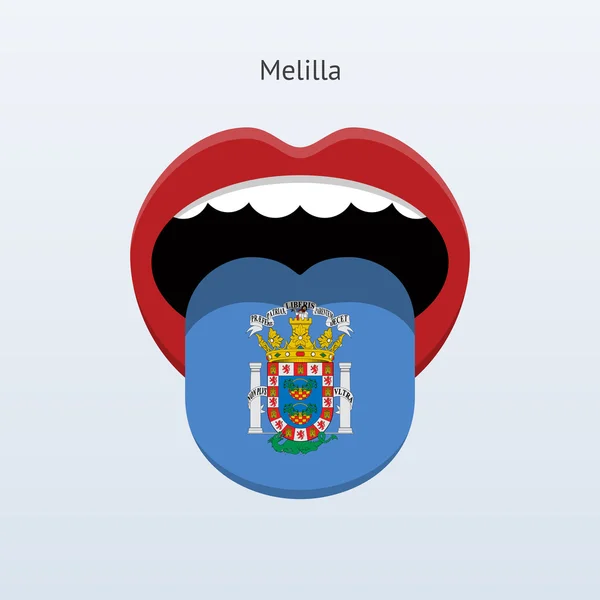 La langue melilla. Langue humaine abstraite . — Image vectorielle