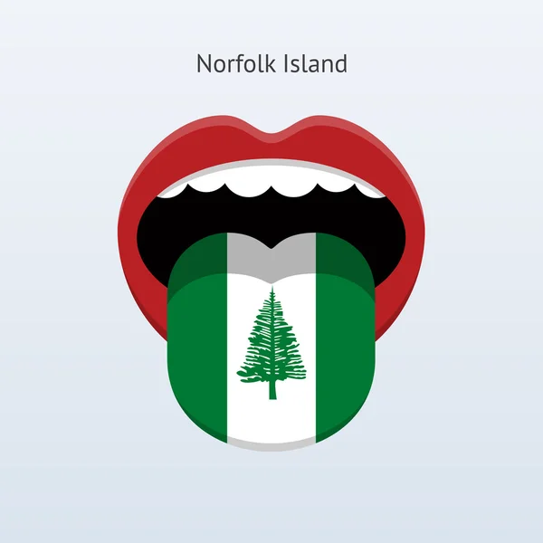 Idioma de la Isla Norfolk. Lengua humana abstracta . — Vector de stock