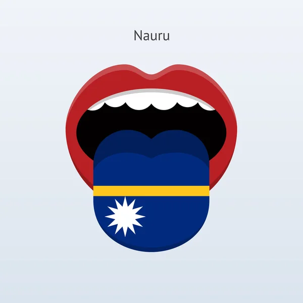 Lengua Nauru. Lengua humana abstracta . — Vector de stock